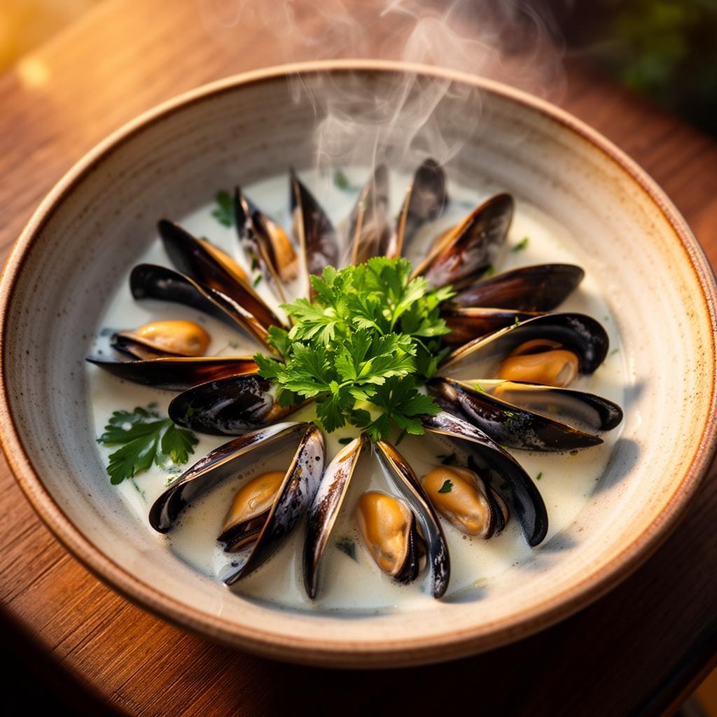 Moules marinières fraîches préparées maison